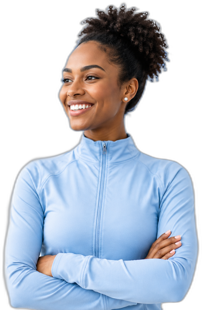 A smiling health professional with arms crossed