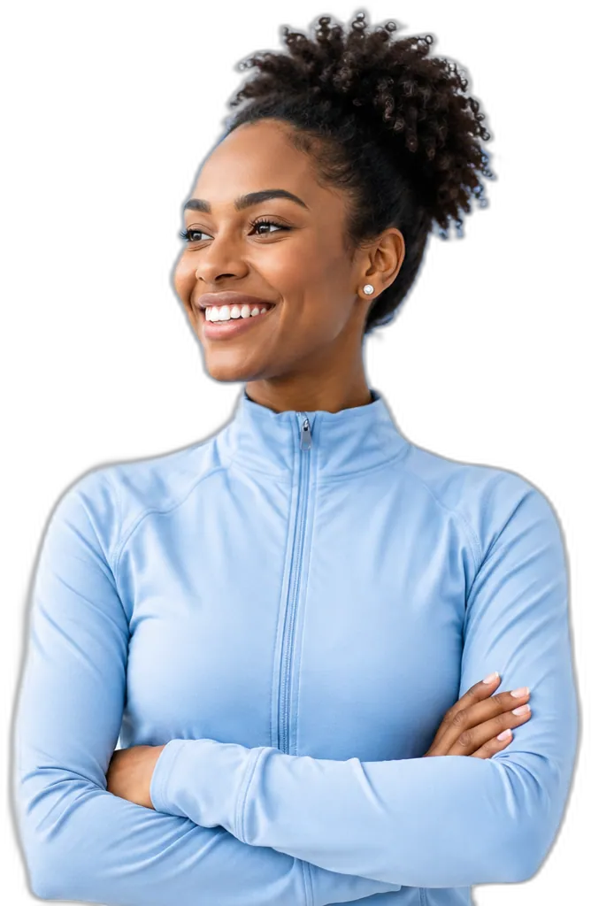 A smiling health professional with arms crossed